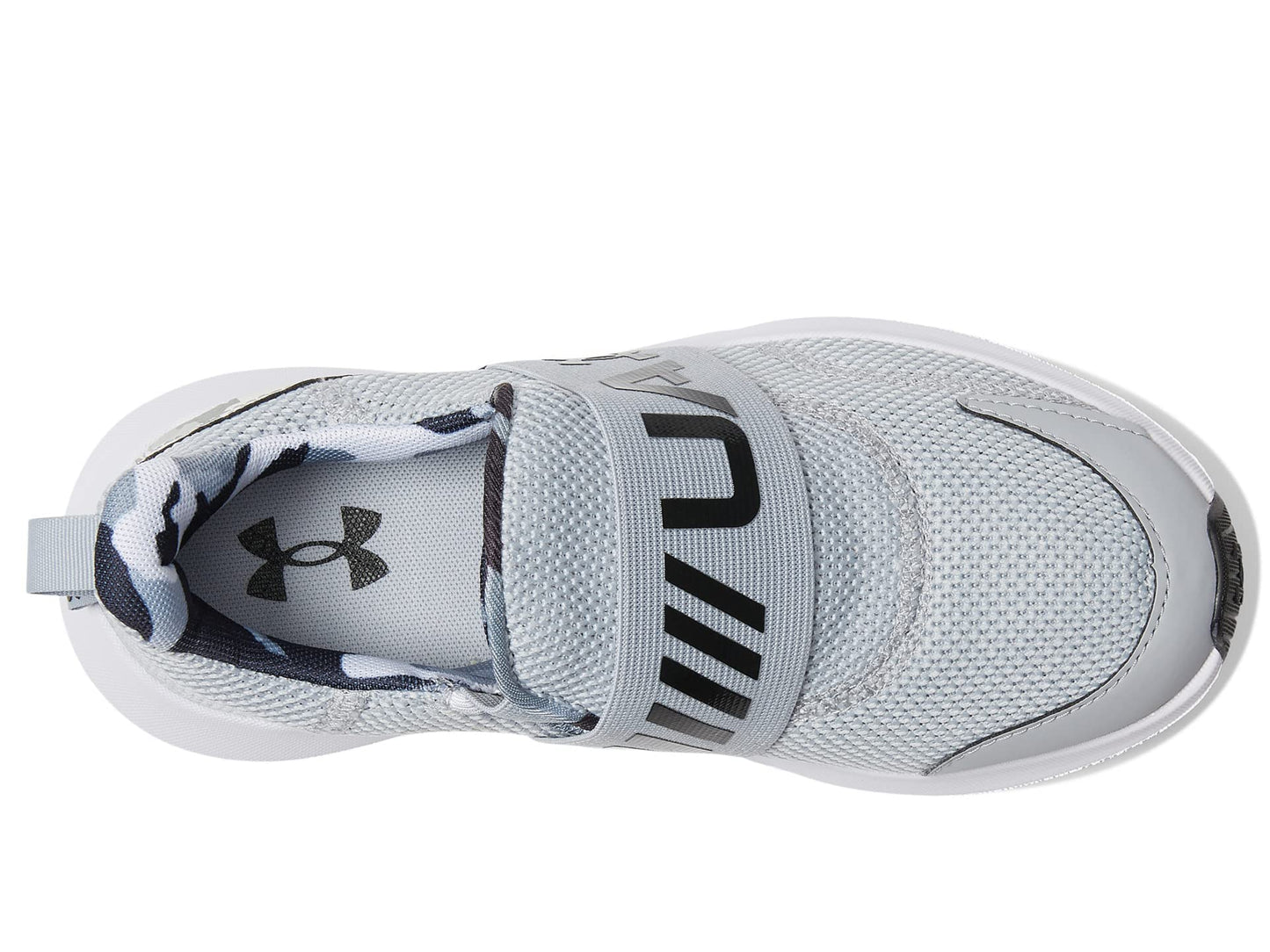 Under Armour Boy's Surge 3 Slip-On Print (Big Kid) Mod Gray/Black/Black 6.5 Big Kid M