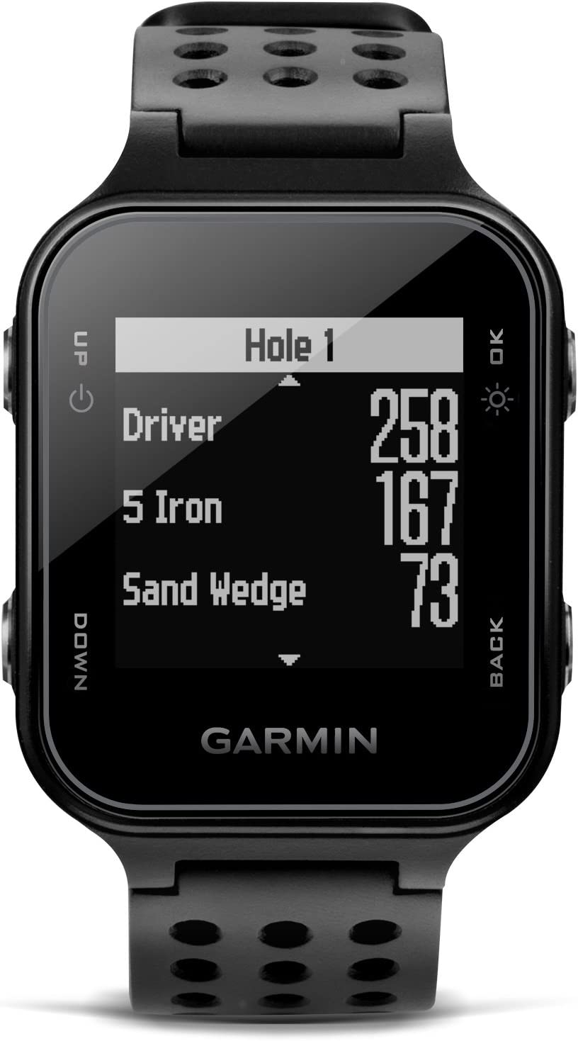 Garmin 010-03723-01 Approach S20, GPS Golf Watch with Step Tracking, Preloaded Courses, Black