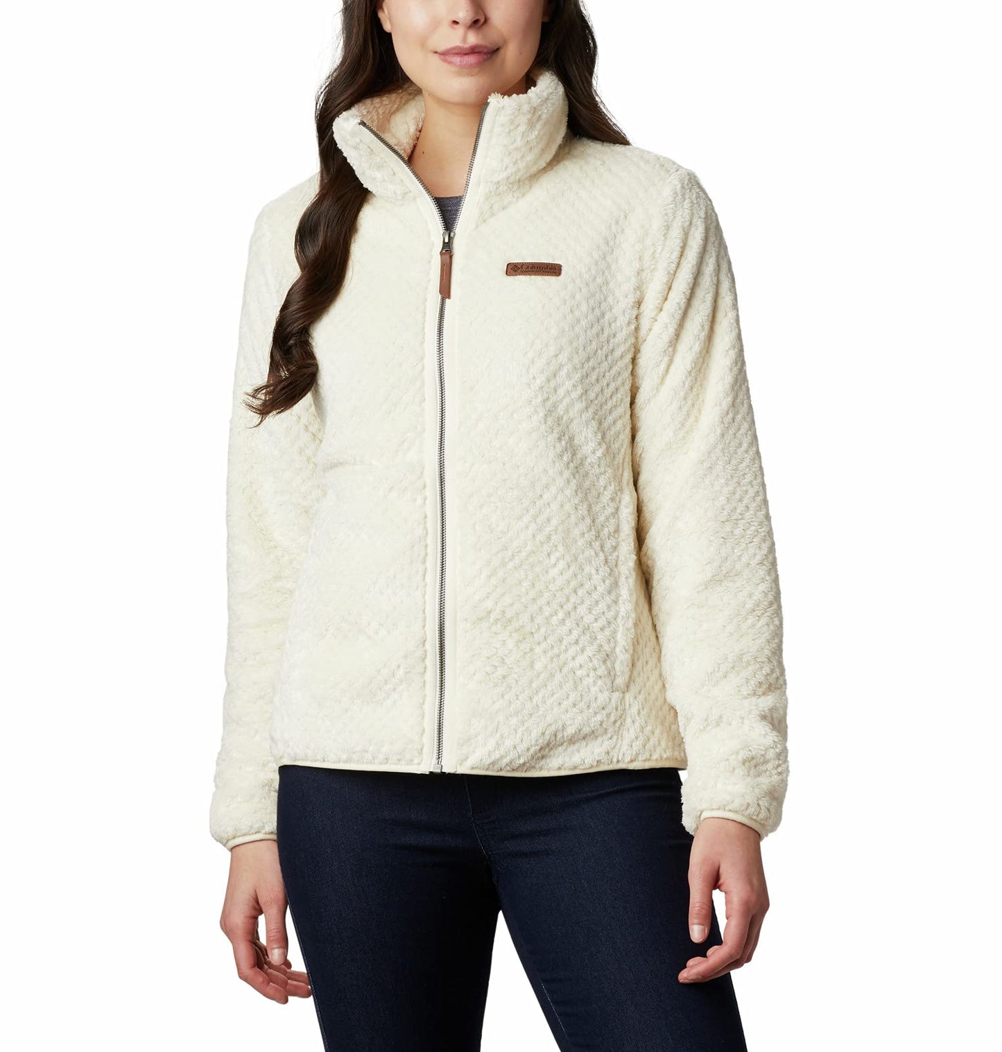 Columbia Women's Fire Side II Sherpa Full Zip, Chalk, Small