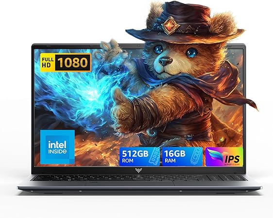 2025 Laptop, 15.6In Windows 11 Laptop Computer with Quad Core-12th Alder Lake N97(Up to 3.6GHz), 16GB DDR4 512GB Hard Drive for Business, School, Offic