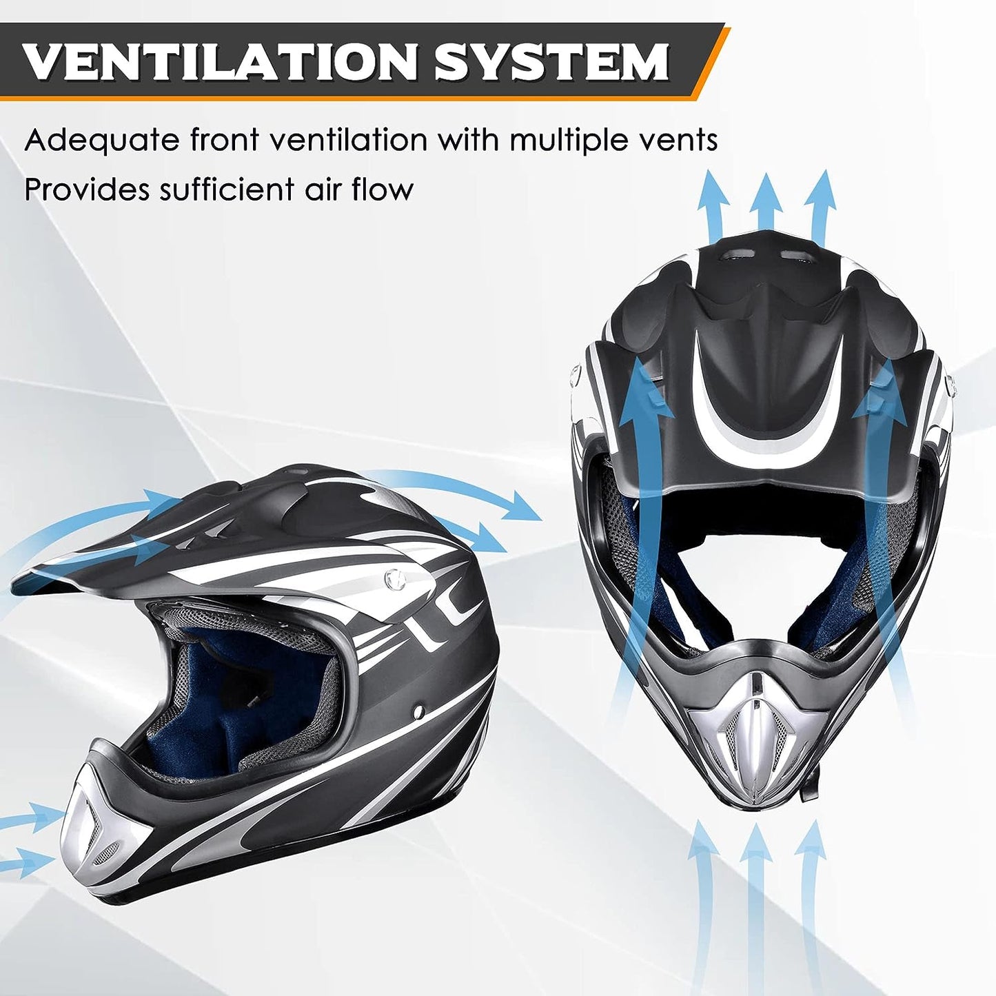 AHR Adult Offroad Dirt Bike Helmet Motocross ATV Dirtbike Outdoor BMX MX Full Face Motorcycle Helmet DOT Approved