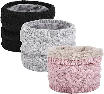 EPEIUS Kids Girls/Boys Winter Knitted Infinity Scarf Polar Fleece Neck Warmer