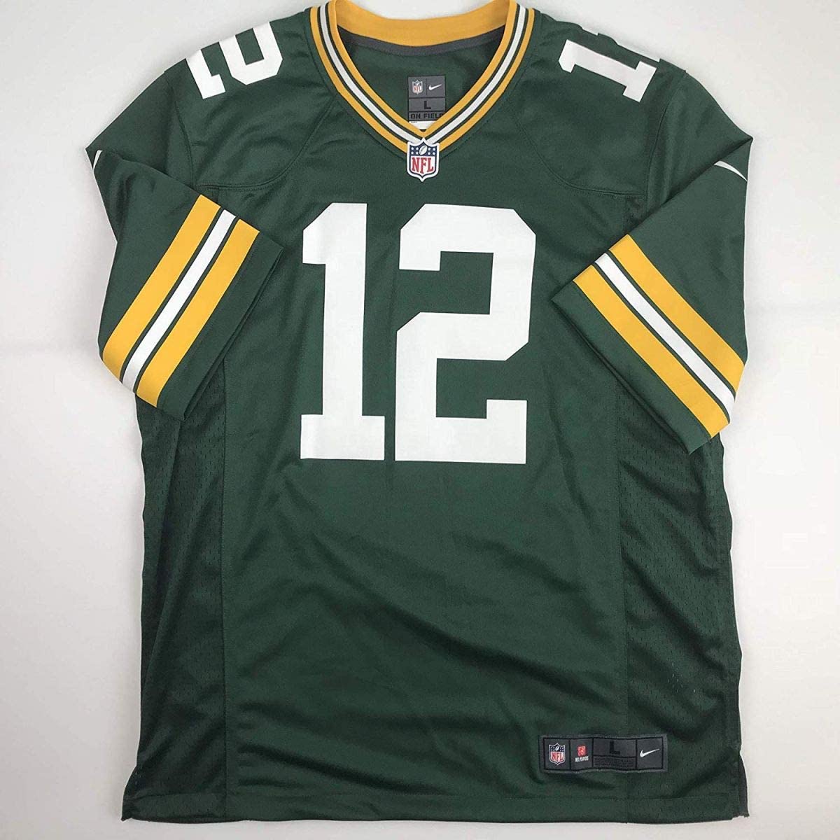 Autographed/Signed Aaron Rodgers Green Bay Green Football Jersey Beckett BAS COA