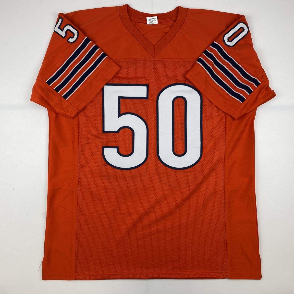 Autographed/Signed Mike Singletary HOF 98 Chicago Orange Football Jersey JSA COA