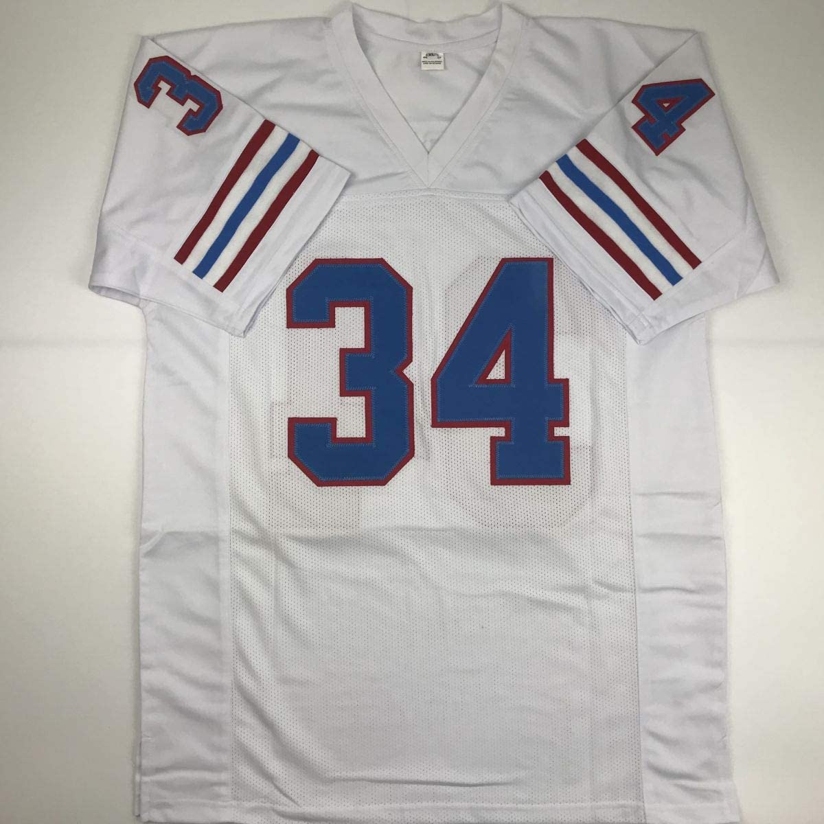 Autographed/Signed Earl Campbell HOF 91 Houston White Football Jersey JSA COA