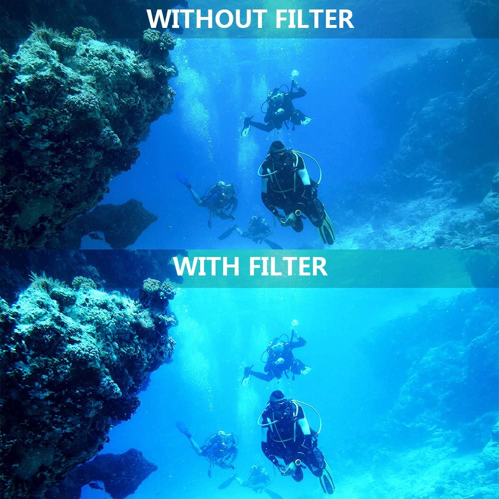 AKASO Action Camera Filter 6-Pack Super Suit Housing for EK7000 (Diameter 38mm) Underwater Video Filming