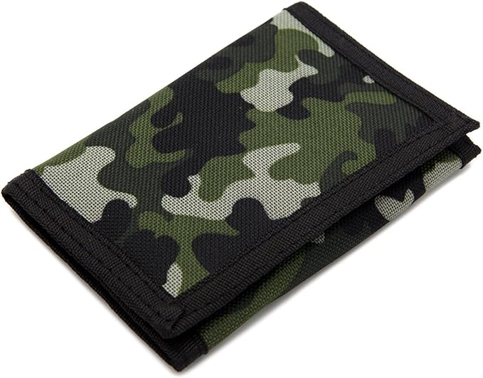 AI-DEE RFID Trifold Canvas Outdoor Sports Wallet for Kids - Front Pocket Wallet with Magic Sticker