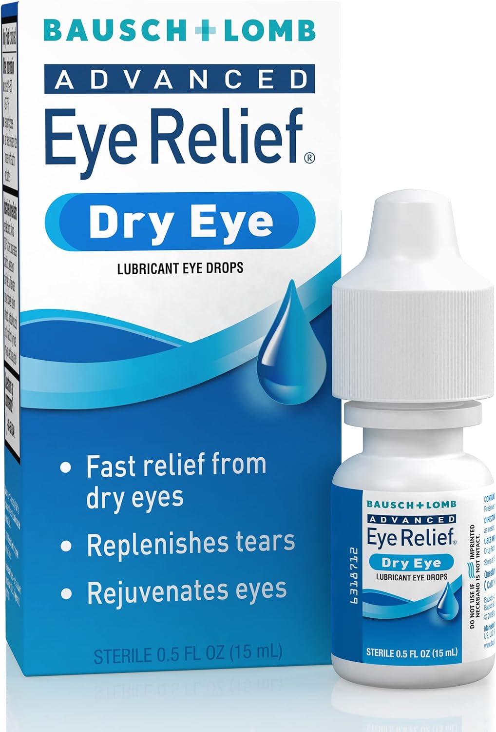 Advanced Eye Relief Eye Drops by Bausch & Lomb, for Dry Eyes & Redness Relief, 30 mL