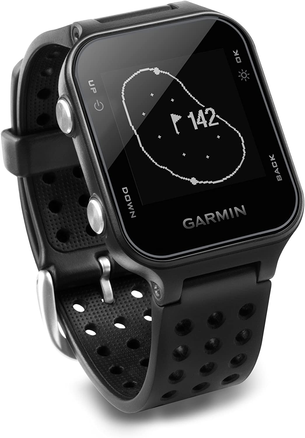 Garmin 010-03723-01 Approach S20, GPS Golf Watch with Step Tracking, Preloaded Courses, Black