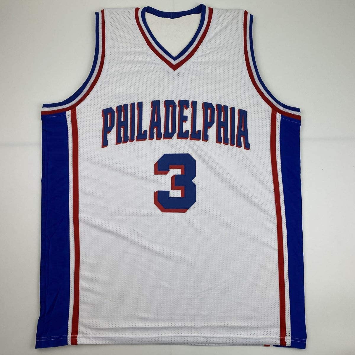 Autographed/Signed Allen Iverson Philadelphia White Current Basketball Jersey PSA/DNA COA