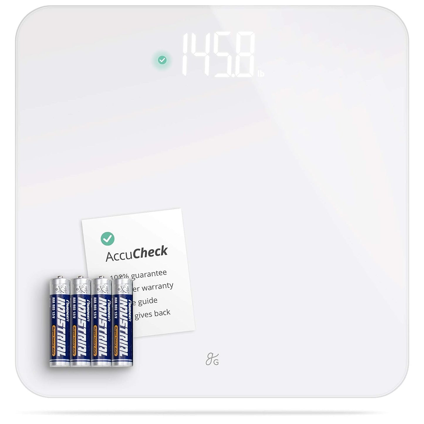 Greater Goods AccuCheck Scale for Body Weight, Bathroom Scale, Designed in St Louis, Ash Grey