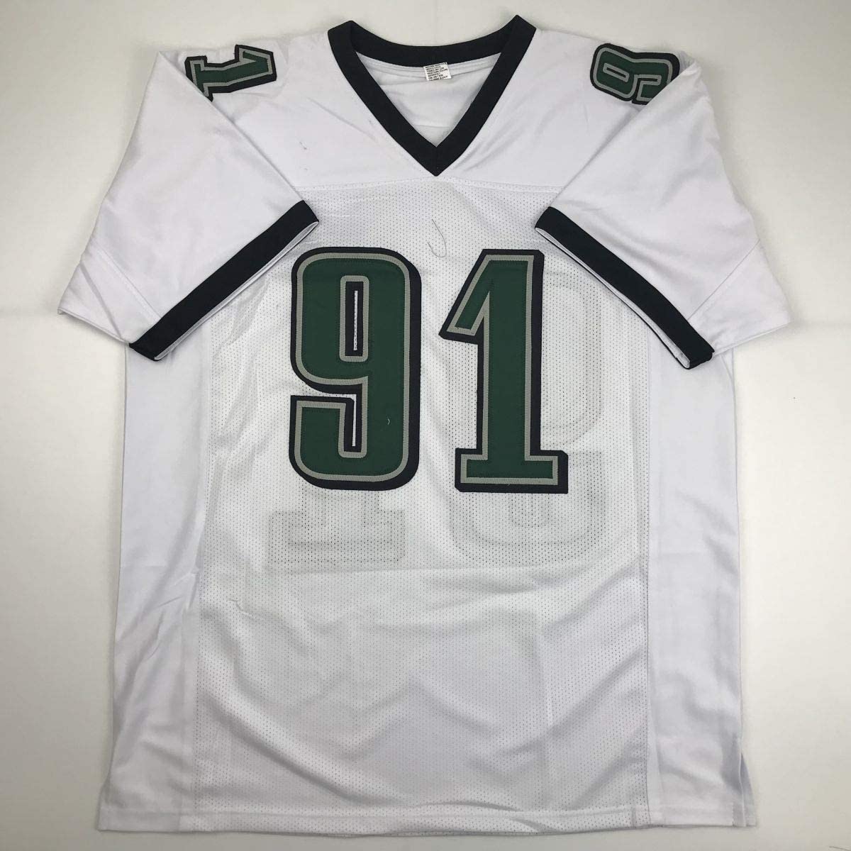 Autographed/Signed Fletcher Cox Philadelphia White Football Jersey JSA COA