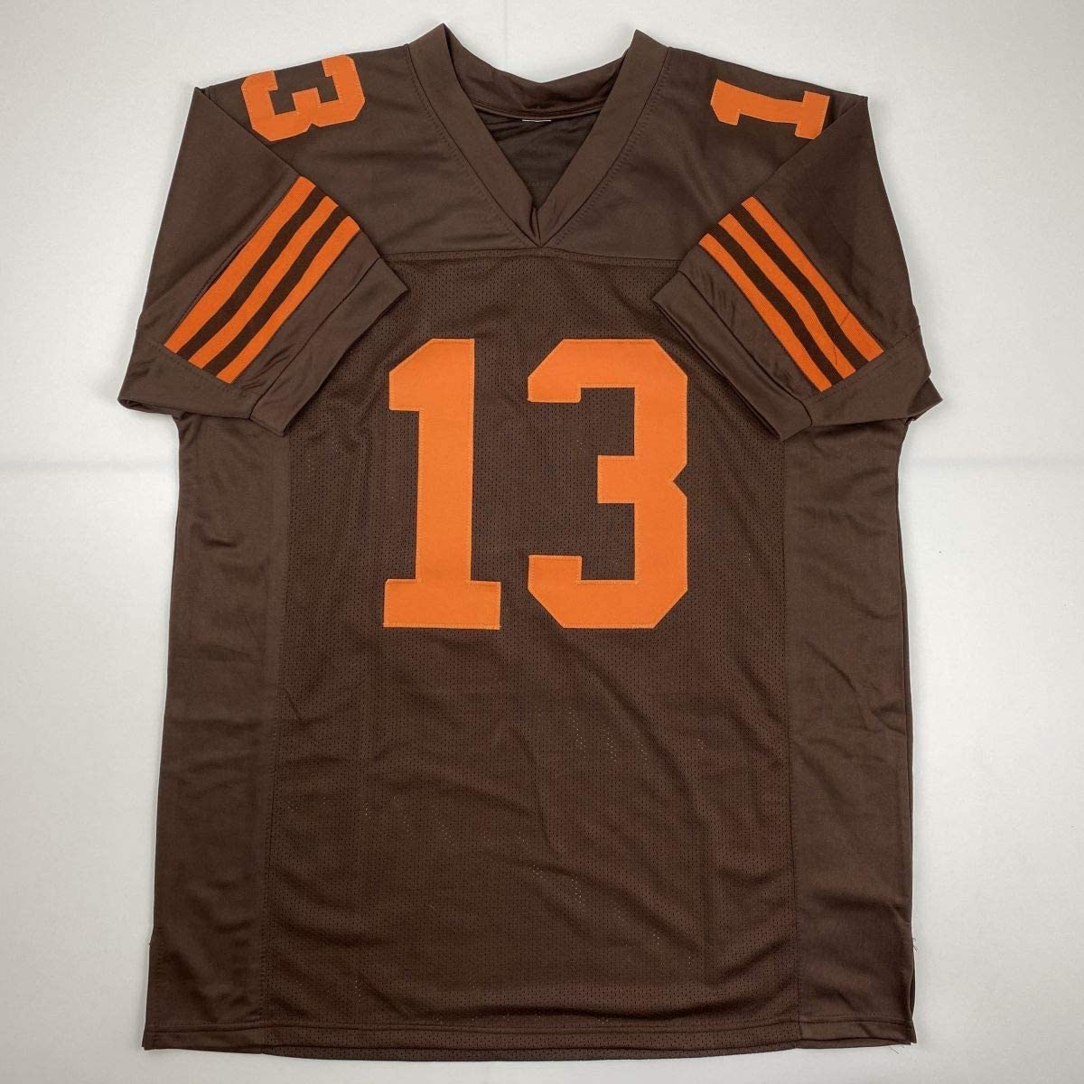 Autographed/Signed Odell Beckham Jr. Cleveland Color Rush Football Jersey Beckett BAS COA