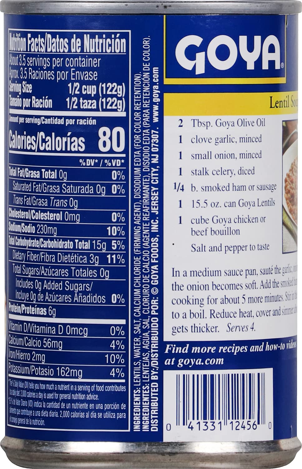 Goya Foods Lentils, 15.5 Ounce (Pack of 24)