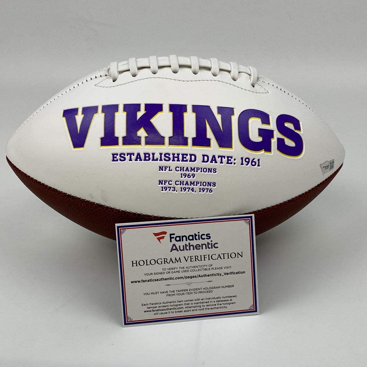 Autographed/Signed Justin Jefferson Minnesota Vikings Full Size F/S White Panel Logo Football Fanatics COA
