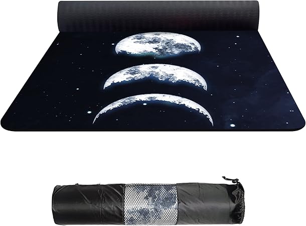 nuveti TPE Large Yoga Mat Non-Slip Exercise Fitness Mat with Carry Bag Extra Wide Yoga Mats for Women 72"x32" Extra Thick 6mm for Home, Pilates and Floor Exercises Workout Mats