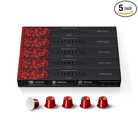 Nespresso Capsules Original Line, Ispirazione Napoli, Dark Roast Coffee Pods, 50-Count Espresso Coffee Pods
