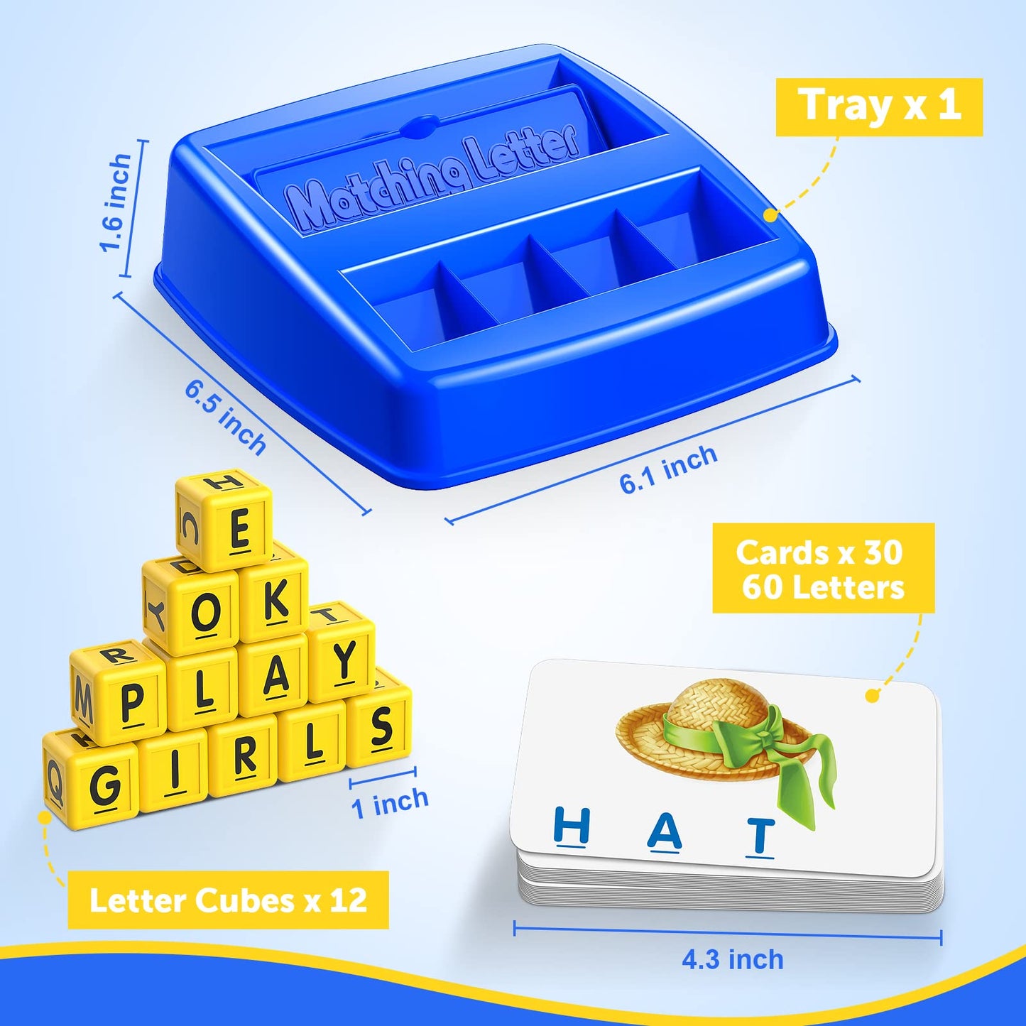 Toys for 3-8 Year Olds Boys, Spelling Games for Kids Ages 4-8 Matching Letter Ga