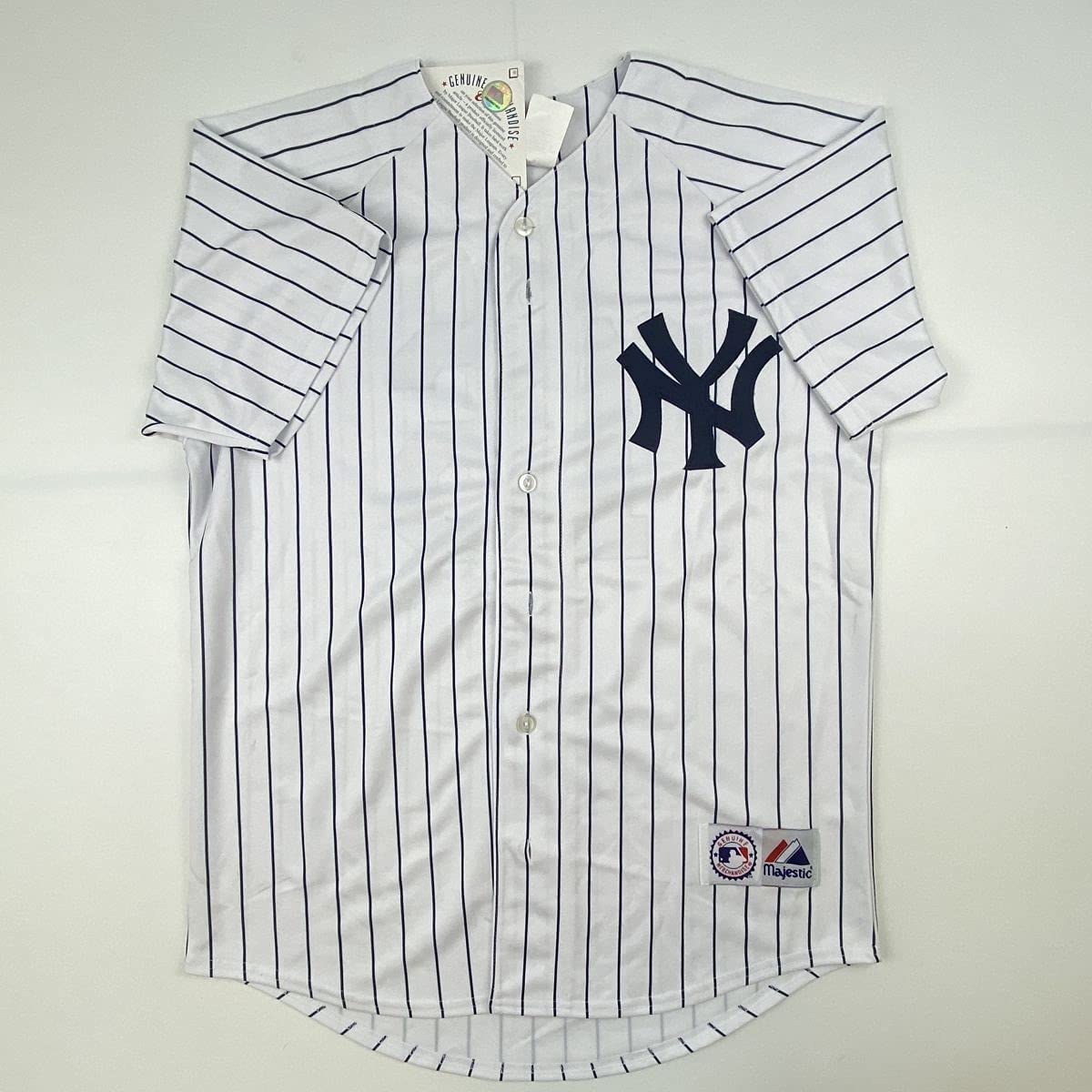 Autographed/Signed Whitey Ford New York Pinstripe Baseball Jersey PSA/DNA COA #2