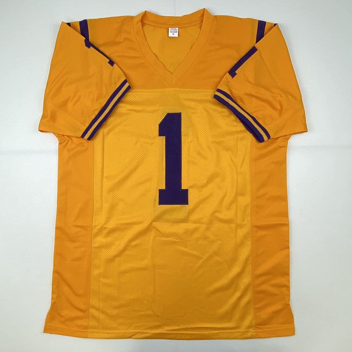 Autographed/Signed Ja'Marr Chase LSU Yellow College Football Jersey JSA COA