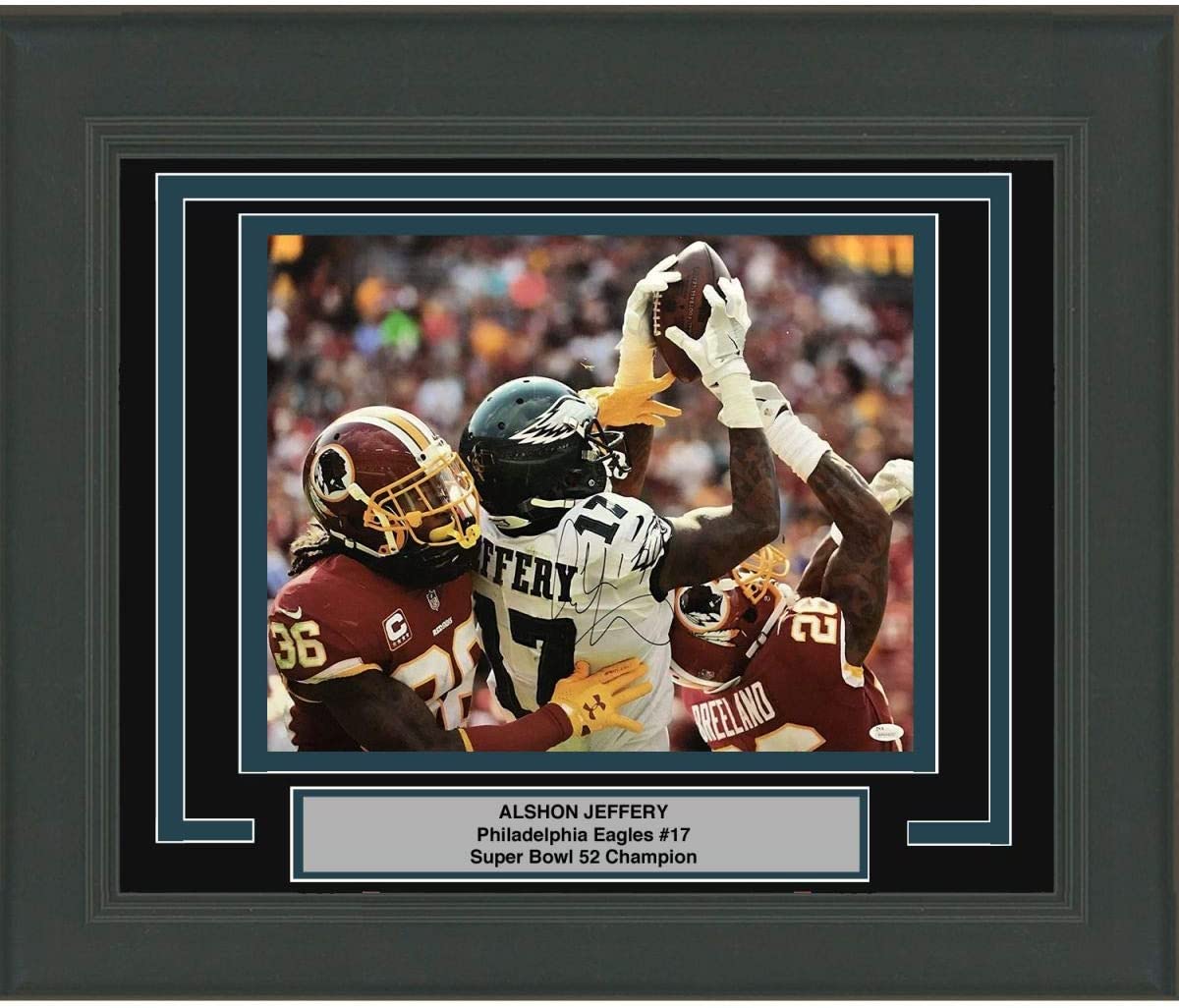 Framed Autographed/Signed Alshon Jeffery Philadelphia Eagles 16x20 Football Photo JSA COA