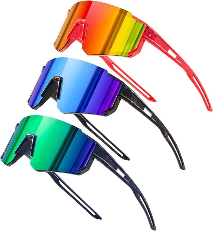 KUGUAOK Polarized Youth Baseball Sunglasses Kids Softball Cycling UV400 Protection Sun Glasses Boys Girls Goggles