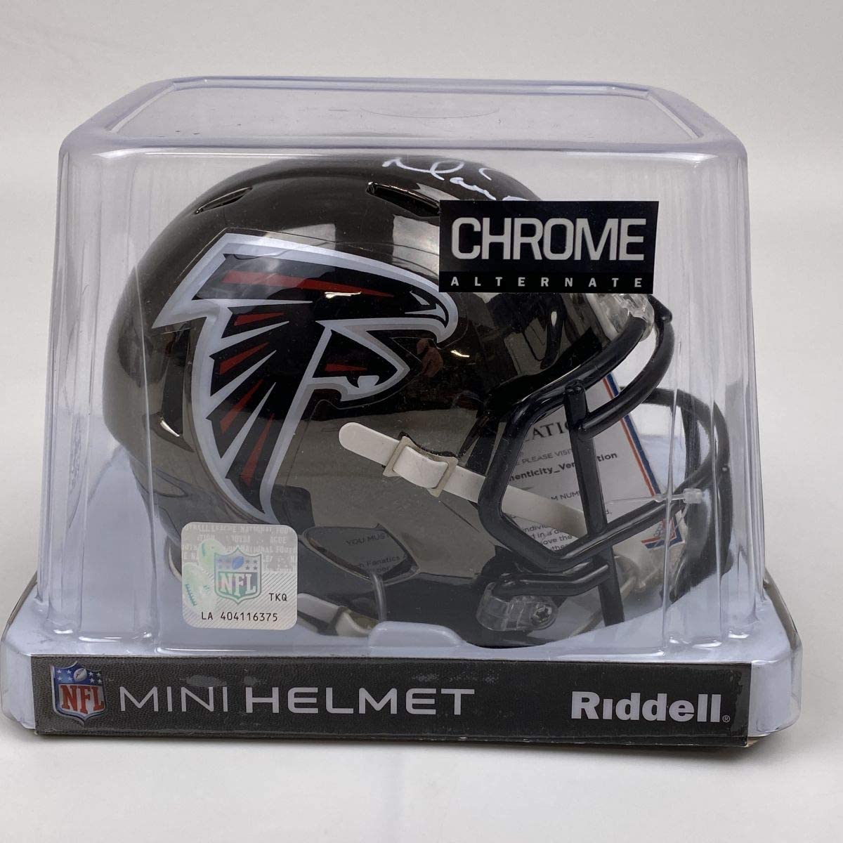Autographed/Signed Matt Ryan Chrome Atlanta Falcons Football Mini Helmet Fanatics COA