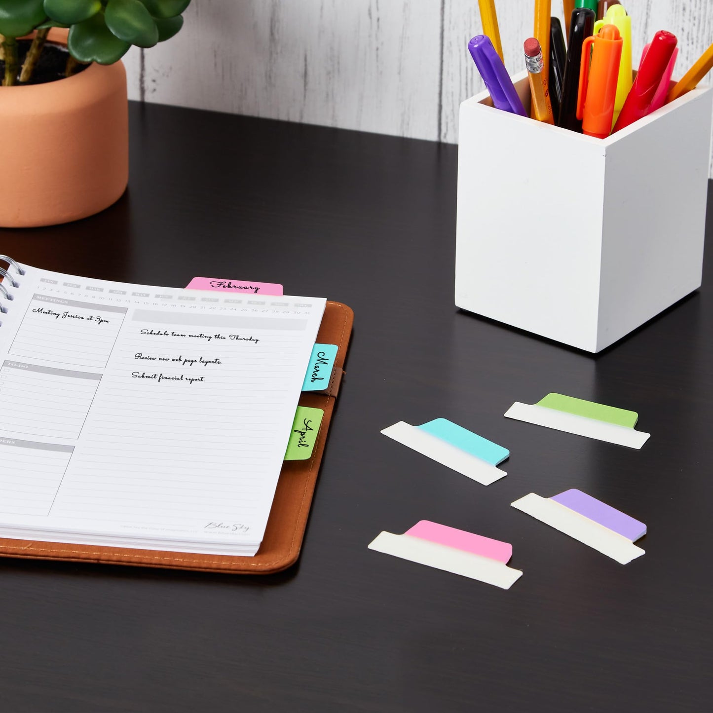 24pc Avery Margin Repositionable Tabs, 2.5x1", 2-Side Writable, Pastel Colors