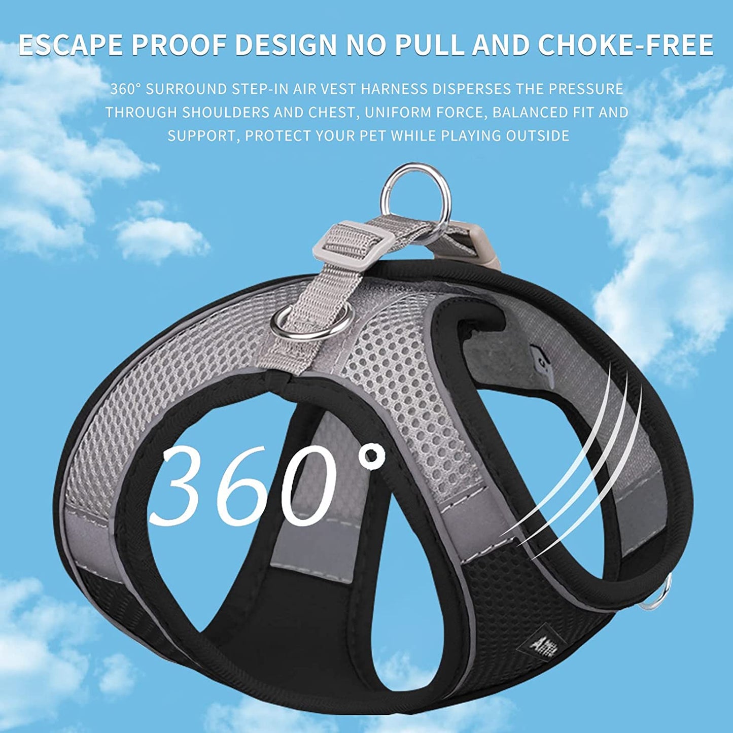 AIITLE Step in Dog Harness and Leash Set - Dog Vest Harness with Super Breathable Mesh, Reflective No-Pull Pet Harness for Outdoor Walking, Training for Small Dogs, Cats Pink XXS