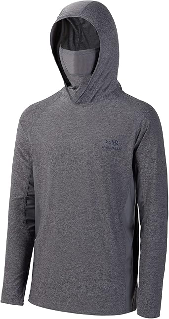 BASSDASH UPF 50+ Men‰۪s Long Sleeve Fishing Shirt with Mask UV Neck Gaiter Hoodie