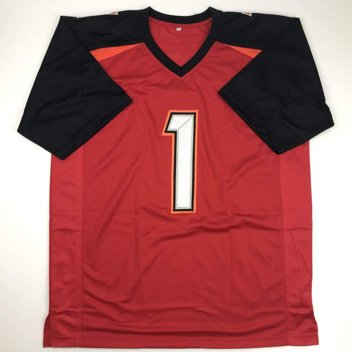 Autographed/Signed Bruce Arians Tampa Bay Red Football Jersey Beckett BAS COA