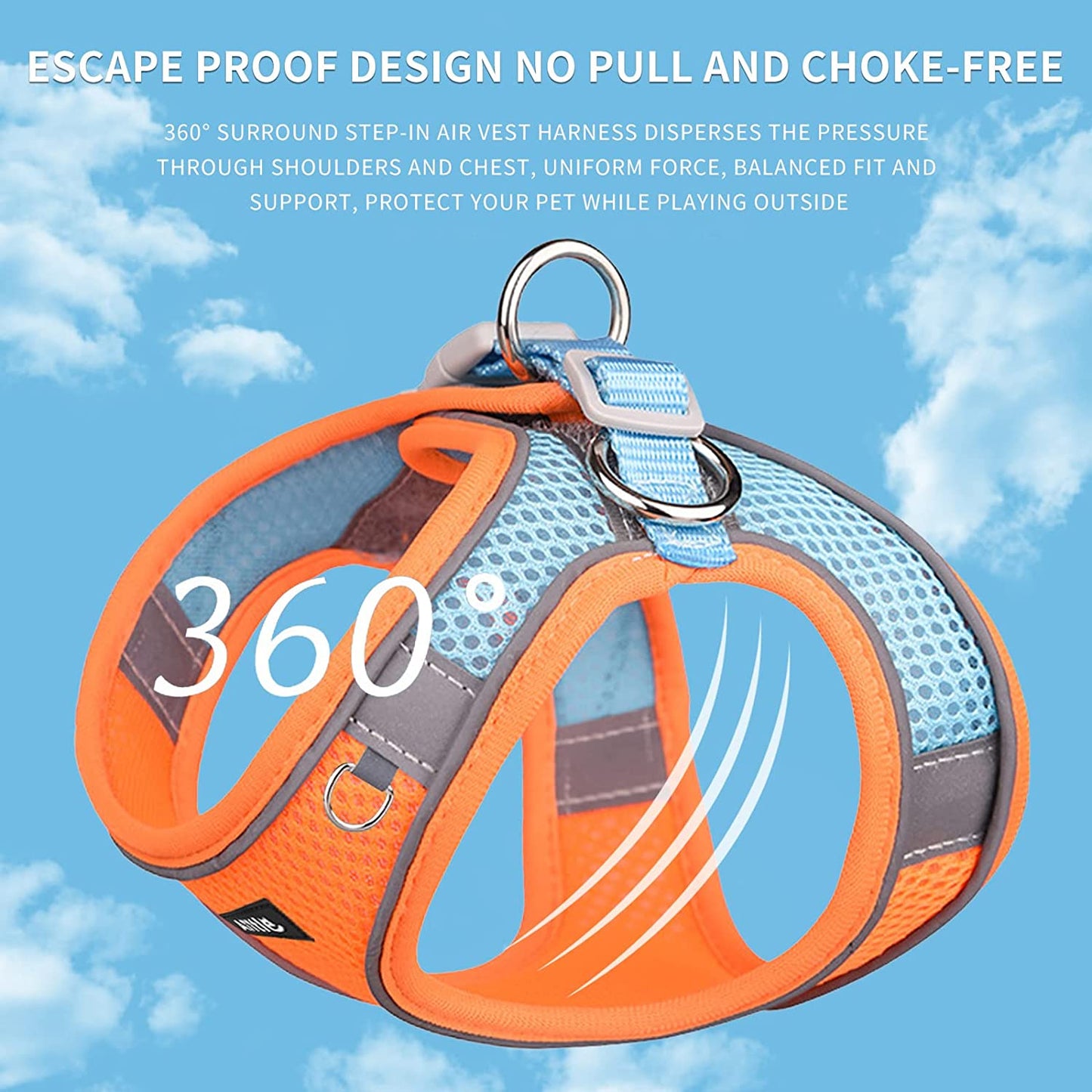 AIITLE Step in Dog Harness and Leash Set - Dog Vest Harness with Super Breathable Mesh, Reflective No-Pull Pet Harness for Outdoor Walking, Training for Small Dogs, Cats Pink XXS