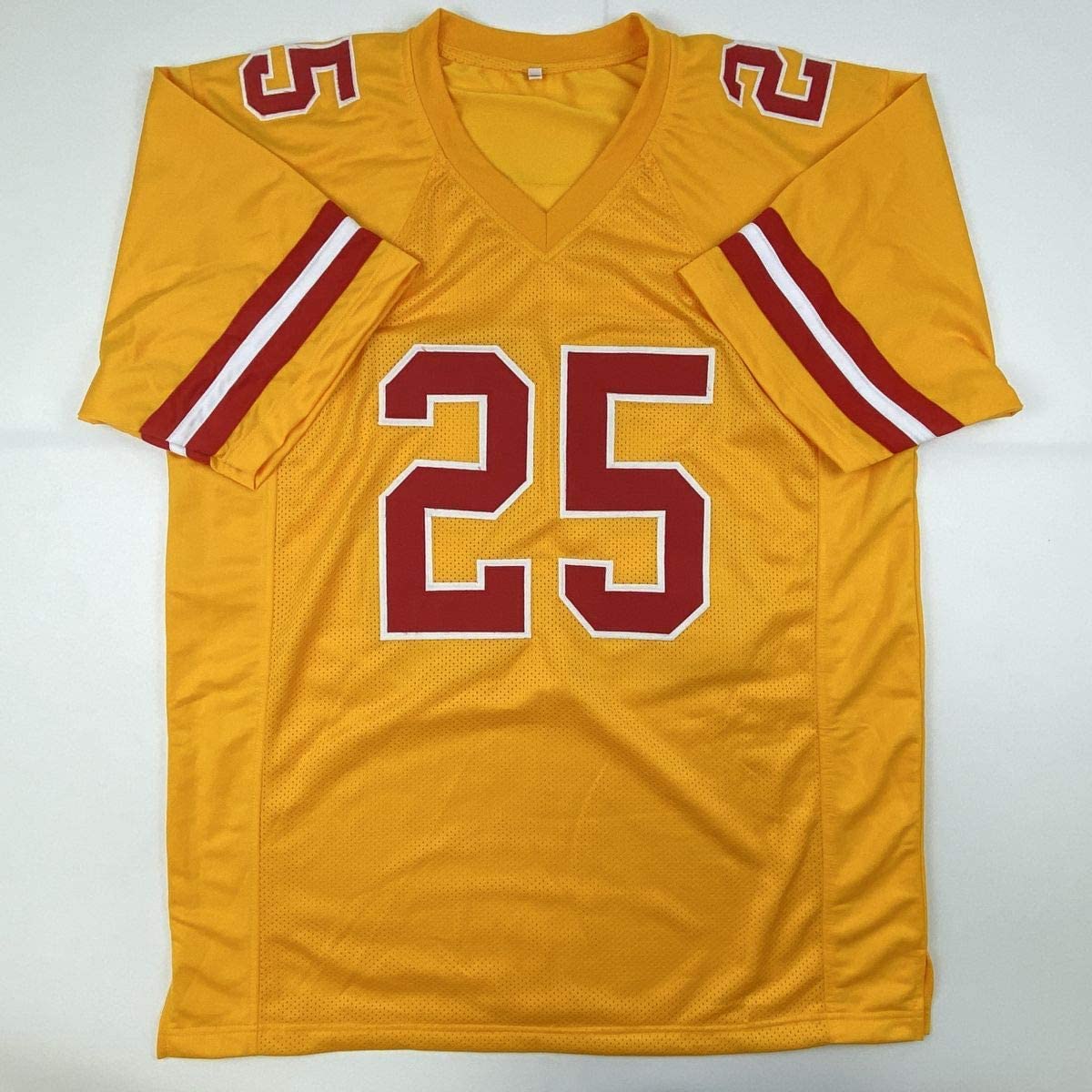 Autographed/Signed Clyde Edwards-Helaire Kansas City Yellow Football Jersey Beckett BAS COA