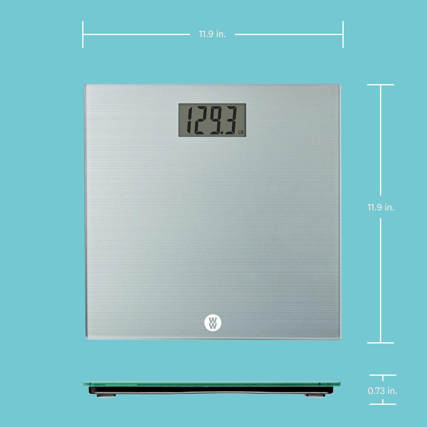 Weight Watchers Scales by Conair Bathroom Scale for Body Weight, Easy To Read Scale, Glass Body Scale Measures Weight Up to 400 Lbs. in Chic Glass