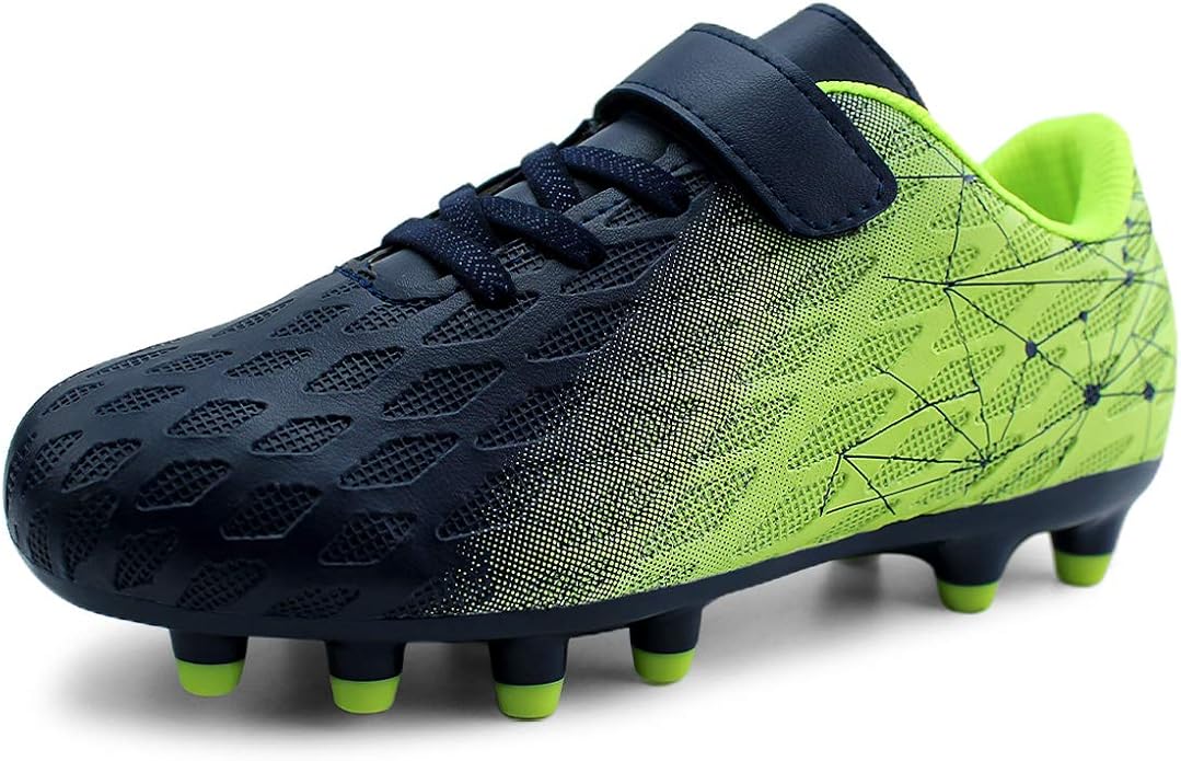 brooman Kids Firm Ground Soccer Cleats Boys Girls Athletic Outdoor Football Shoes