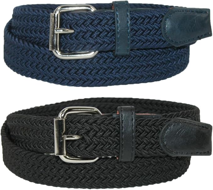 CTMŒ¬ Kids' Elastic Braided Stretch Belt (Pack of 2 Colors)
