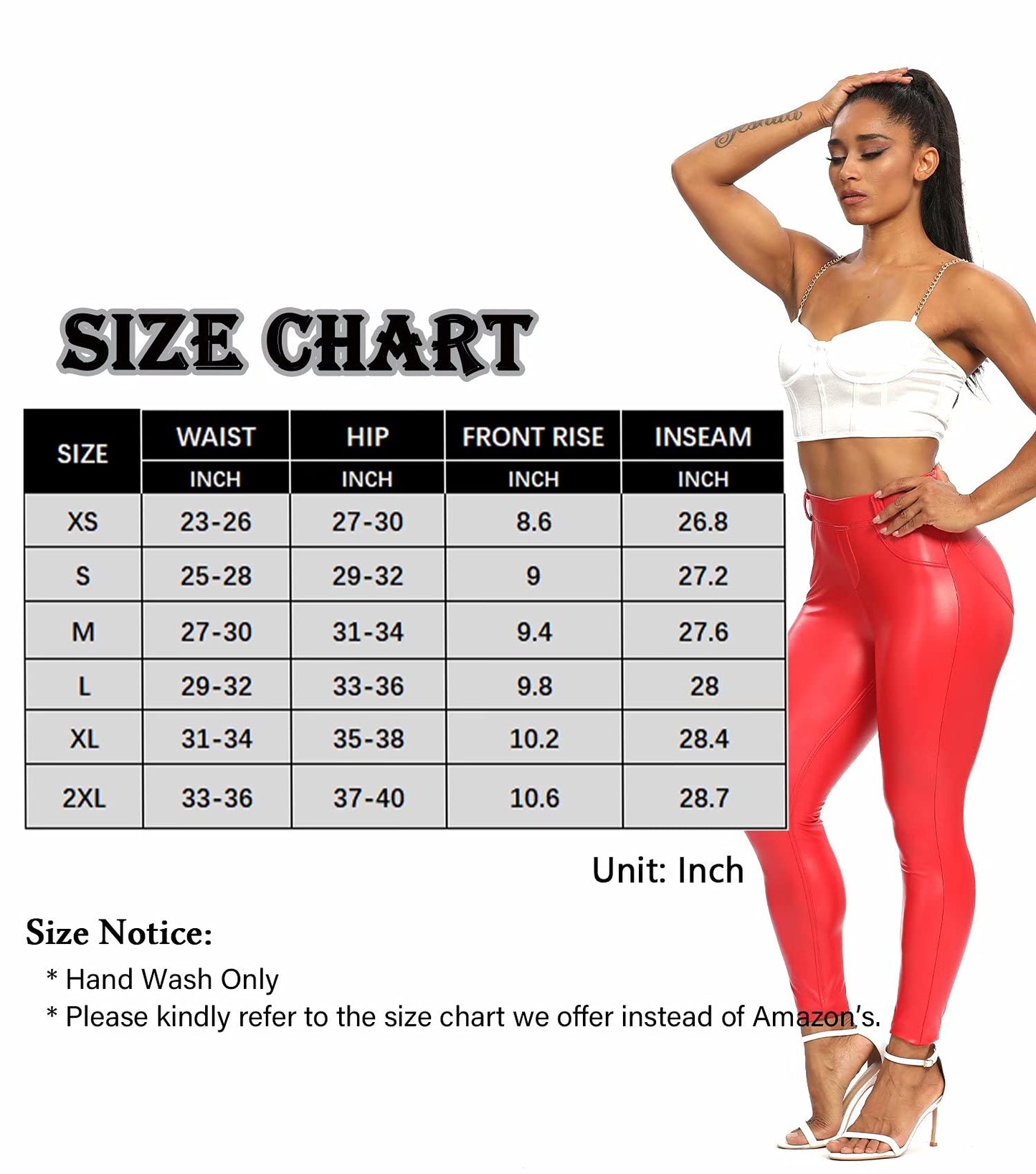 FITTOO Red Leather Pants for Women Sexy Black Widow Costume Bodysuit for Women Red Medium