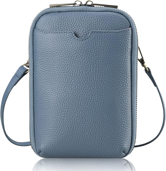 KITATU Crossbody Cell Phone Purses for Women Luxury Genuine Leather Small Crossbody Bags Wallet Purses with RFID Blocking