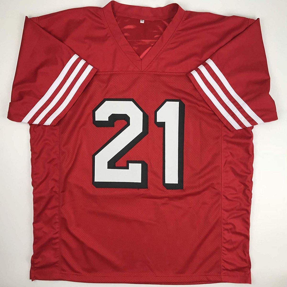 Autographed/Signed Deion Sanders San Francisco Red Football Jersey JSA COA