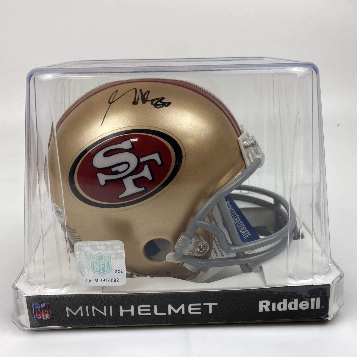 Autographed/Signed George Kittle San Francisco 49ers Football Mini Helmet Beckett BAS COA