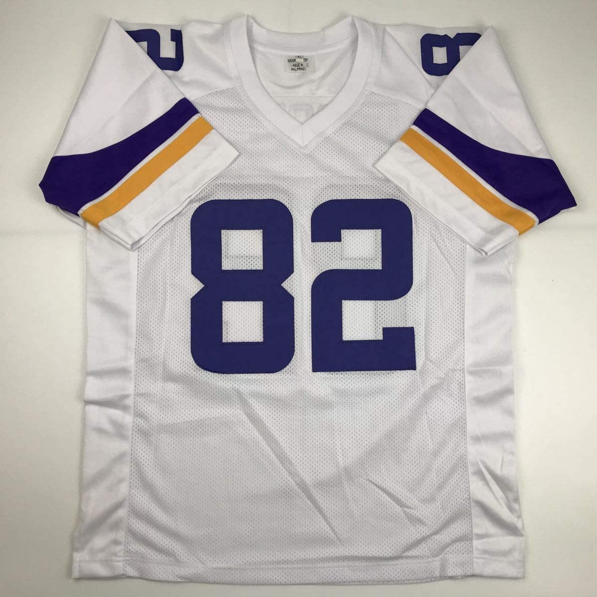 Autographed/Signed Kyle Rudolph Minnesota White Football Jersey JSA COA