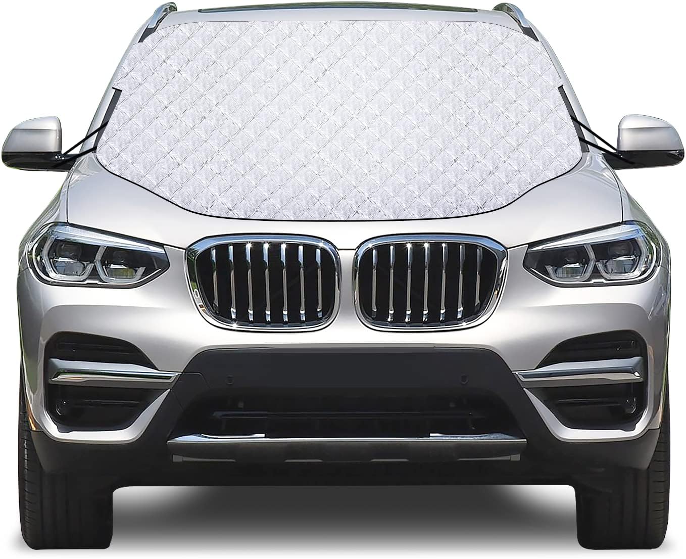 Karvipark Windshield Snow Cover, SUV Magnetic Windscreen Cover, Snow UV Ice Protection Front Window Cover, Sunshade Snow Cover for Cars SUVs Trucks