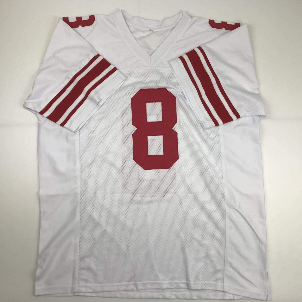 Autographed/Signed Daniel Jones New York White Football Jersey Beckett BAS COA