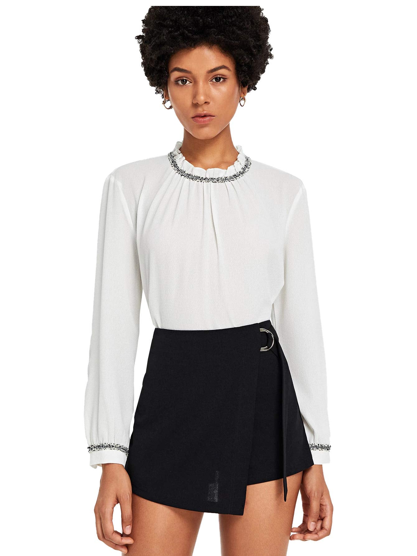 Floerns Women's Casual Asymmetrical High Waisted Bodycon Pencil Skirt Shorts Black M