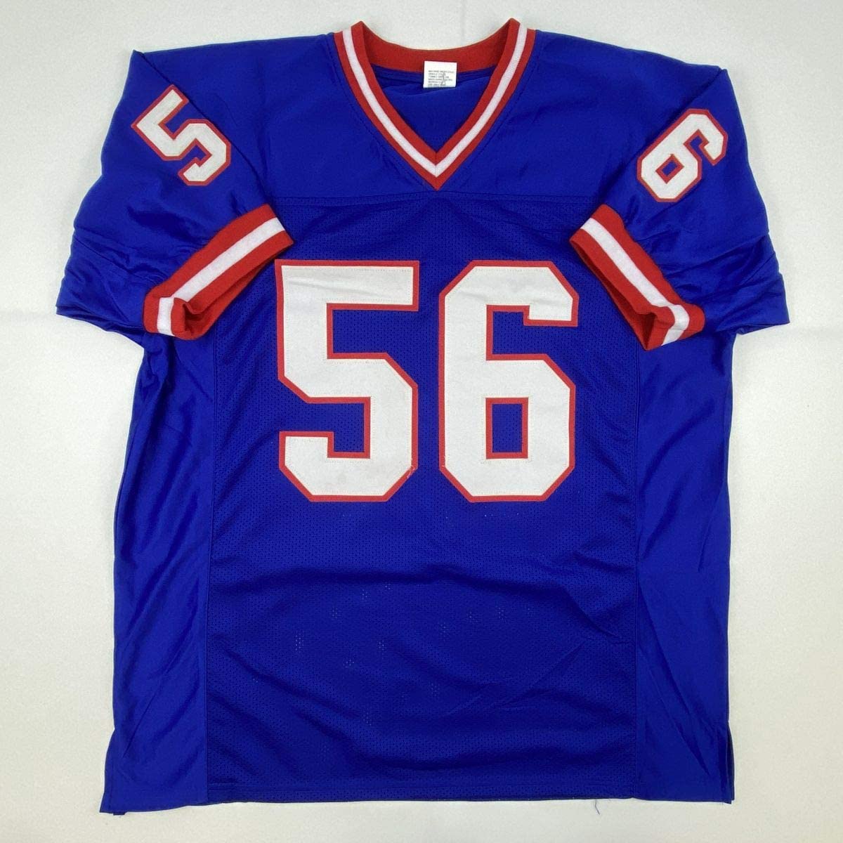 Autographed/Signed Lawrence Taylor HOF 99 New York Blue Football Jersey JSA COA