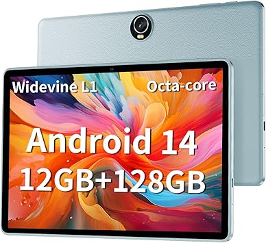 2025 Upgraded Android 14 Tablet 11inch, 12GB+128GB+512GB, Support Face Unlock, 18W Fast Charging with 8000mAh Large Battery , Dual WiFi6, Dual Camera, Octa-Core CPU, Bluetooth, HD Touchscreen Display