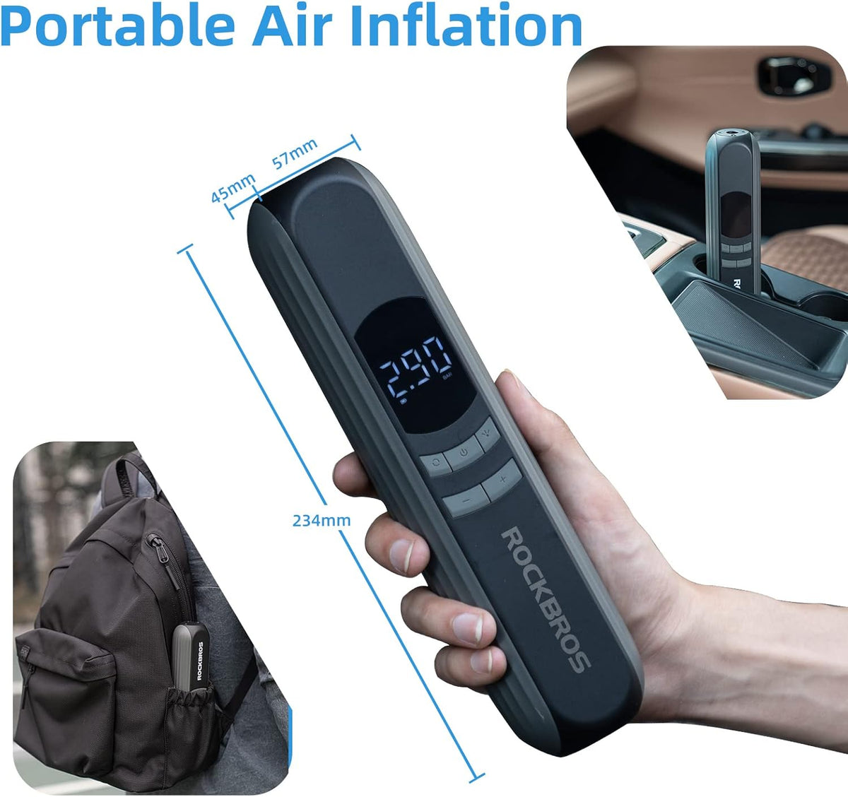ROCKBROS A10 Electric Bike Tire Pump 150PSI