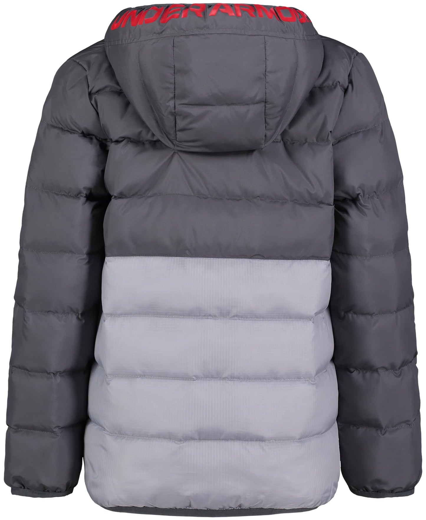 Under Armour Boys' Pronto Puffer Jacket, Mid-Weight, Zip Up Closure, Repels Water, Pitch Gray Colorblock, Large
