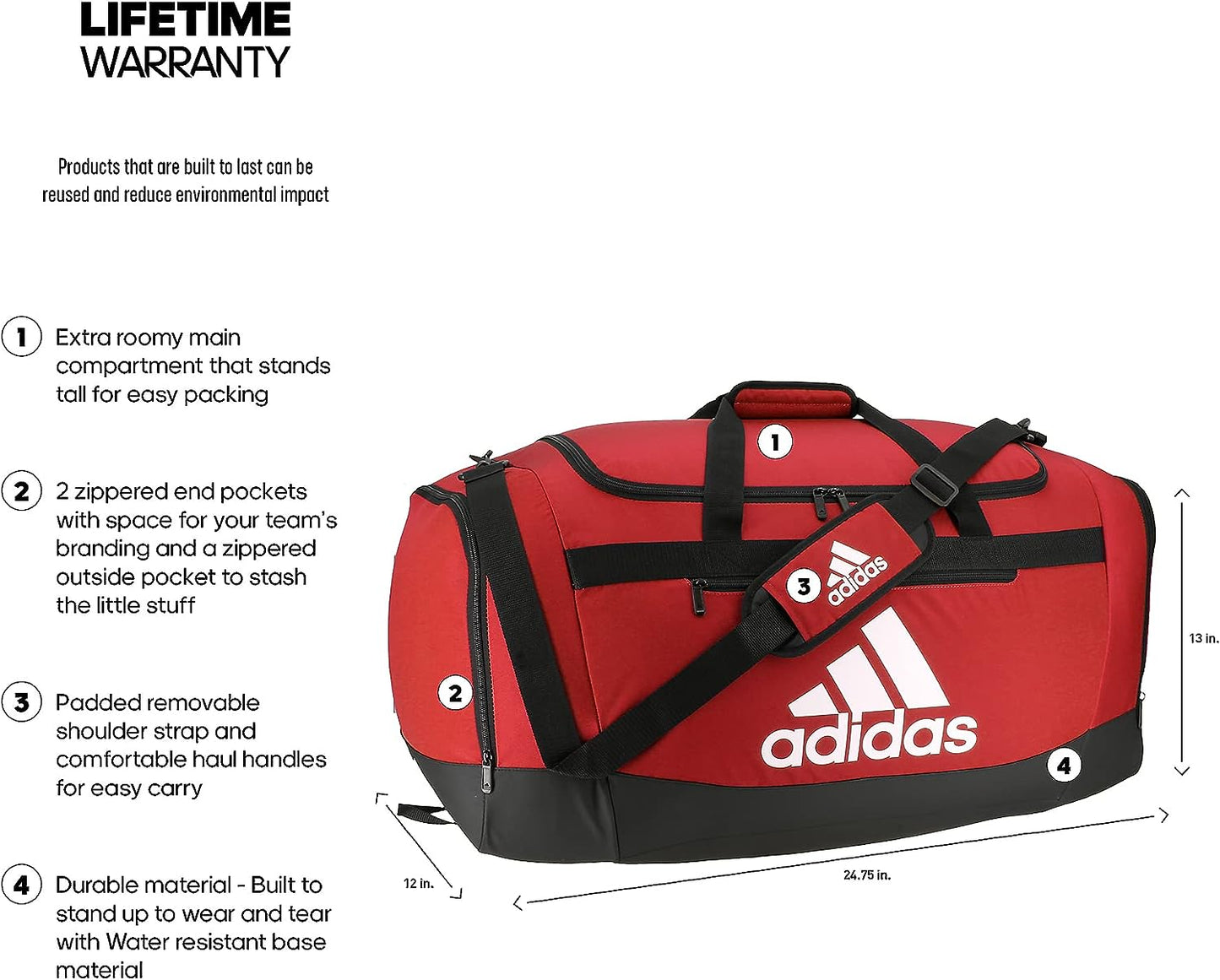 adidas Unisex Defender 4 Large Duffel Bag