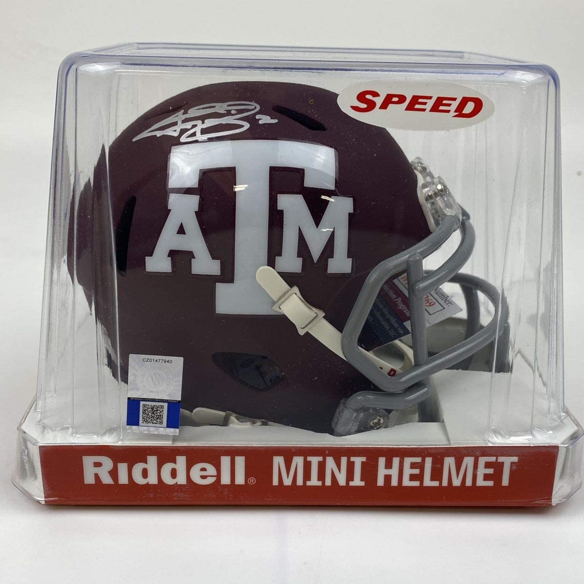 Autographed/Signed Johnny Manziel Texas A&M Aggies College Football Mini Helmet JSA COA